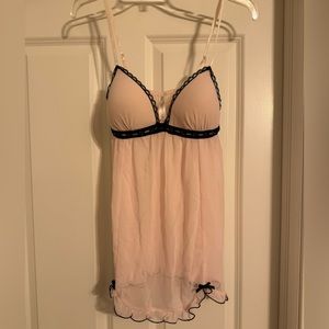 Light Pink and Black Neglige, NWT